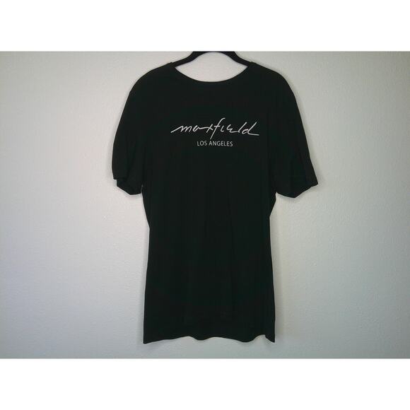 Maxfield Black Round Neck Short Sleeve Tee White Maxfield Los Angeles Logo M - Picture 9 of 9